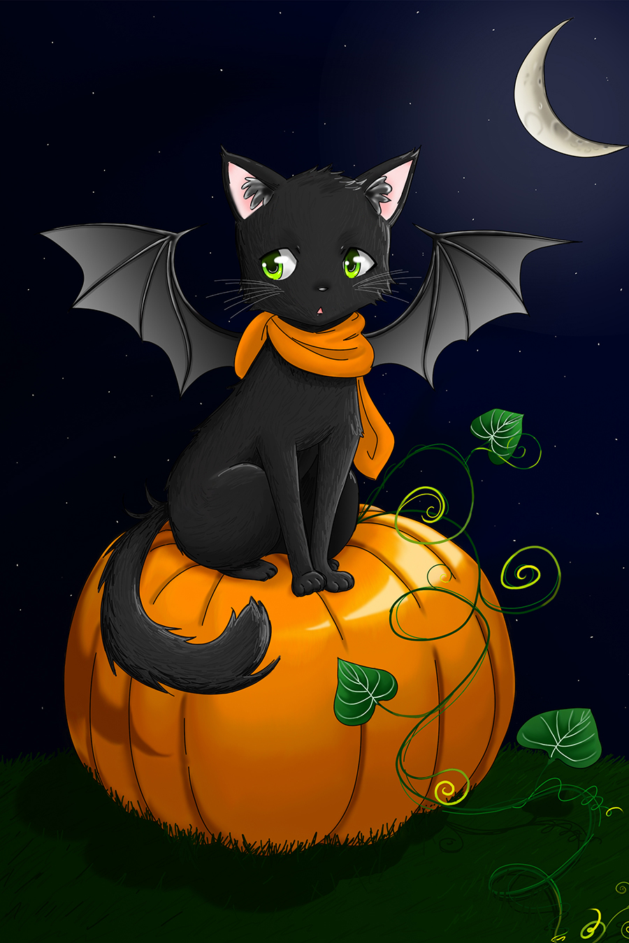 Cat – Halloween Kitty (Cat on a Pumpkin) – Welcome to MegaMouseArts!