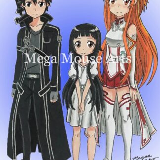 Anime - Sword Art Online - Kirito, Asuna, and Yui