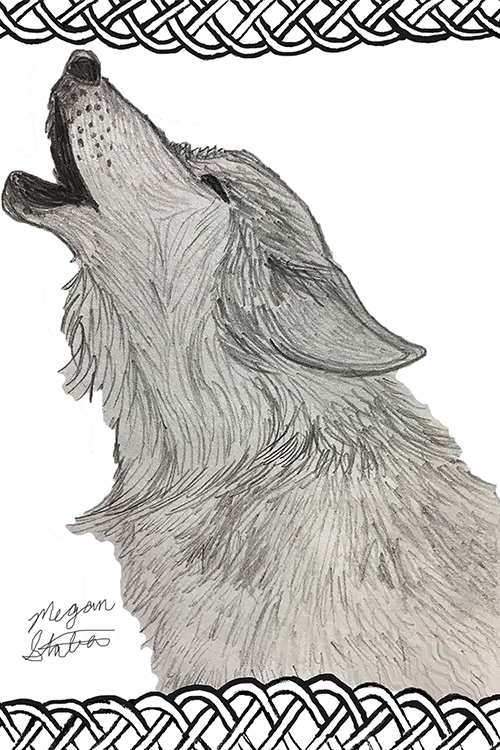 Howling Wolf MS Paint Line Art by Yazora on DeviantArt