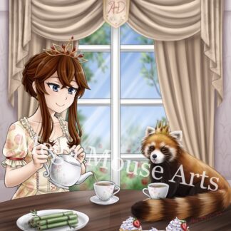 Original Character - Annie and Red Panda Tea Party