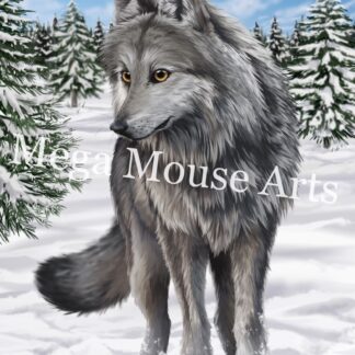 Wolf in snowy forest